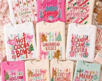 Retro roze kerst-png-bundel, schattig kerstkledingontwerp, grillige kerst-png-bundel, kerstsublimatieset, trendy POD
