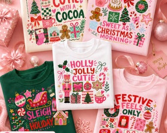 Leuke kerst PNG-bundel, 10 vakantie-png-ontwerpen, feestelijke retro kerst-clipart, trendy vakantie-png-set, kerst-clipart, winter-png-set