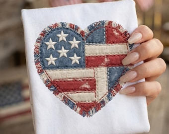 VS nepgeborduurde png-bundel, 4e neppatchwork png, nepgeborduurde Amerikaanse vlag png, patchwork patriottische png, Amerikaanse vlag Cottagecore