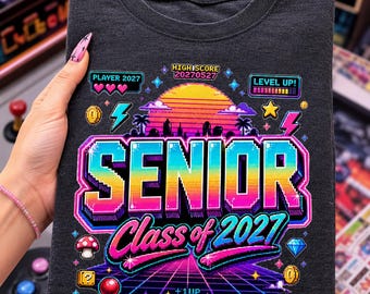 Retro Senior 2027 PNG Bundle, Class of 2027 Gift, Class of 2027 Senior Girls, Class of 2027 Graduate PNG, High School Senior Shirt PNG