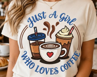Namaakborduurwerk koffie png, cadeau koffieliefhebber, koffieliefhebber sublimatie png, koffiekunst, cadeau koffieverslaafde, koffieshirtontwerp