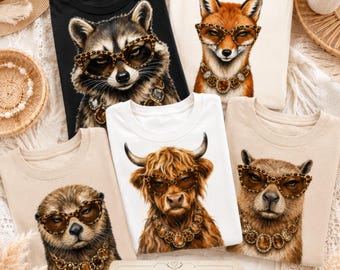 Glam Animals PNG Bundle, Stylish Animals Sublimation, Preppy Leopard PNG, Bling Design, Boujee PNG, Trendy Animal Art, Diva Animal Designs