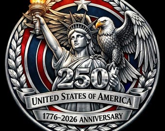 USA:s 250-årsjubileums-PNG-set, America 250 PNG, America 250-varor, fjärde juli-png, America 250-emblem, självständighetsdagen-png