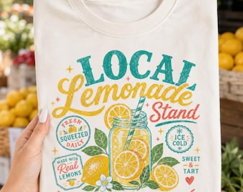 Limonadekraam png, retro limonade png, vintage fruitshirtontwerp, limonadesublimatieontwerp, retro zomer png-download
