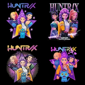 Huntrix Kpop Demon Hunters PNG SVG, Kpop Idol Group Shirt design,Girl Dinner Png,Saja Boys Girls Bands Png,Huntrix fans, Digital Download