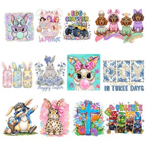 12 Easter PNG Bundle, Happy Easter PNG, Easter Quotes png, Easter Bunny Png, Easter Egg png,Spring png, Easter Kids png,png Files for Cricut