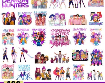 400 Huntrix Kpop Demon Hunters PNG SVG, Kpop Idol Group Shirt design,Girl Dinner Png,Saja Boys Girls Bands Png,Huntrix fans,Digital Download