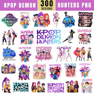 300 Huntrix Kpop Demon Hunters PNG SVG, Kpop Idol Group Shirt design,Girl Dinner Png,Saja Boys Girls Bands Png,Huntrix fans,Digital Download