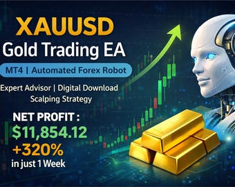 XAUUSD Gold Trading EA MT4 | Automated Forex Robot Expert Advisor | Digital Download | Scalping Strategy