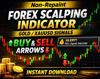 Non-Repaint Forex Scalping Indicator   MT4 Expert Tool | Automated Buy Sell Arrows | Instant Digital Download