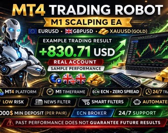 Professional Forex Robot MT4 – Automated M1 Scalping EA | High Speed Trading System
