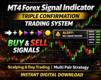 MT4 Forex Signal Indicator | Triple Confirmation Trading System (Digital Download)