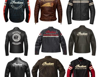 Chaqueta de cuero para motociclista, chaqueta de cuero para motero, chaqueta de cuero india para hombre, chaqueta de moto Cafe Racer Racing, regalo para él.