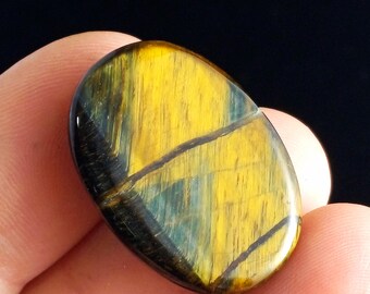 Bio Color Tiger Eye Cabochon Oval 20.00 x 27.90 mm 6.30 gr | Natural Tiger Eye Stone | Jewelry Making Cabochon