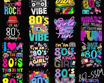 Retro 80s 90s Vibe PNG, Vintage Neon Aesthetic Design, Back to the 80s Shirt Sublimation, Colorful Retro Music PNG