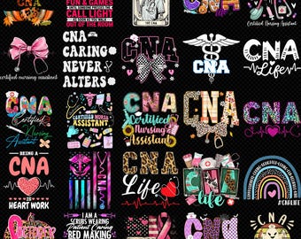 CNA PNG Bundle, Certified Nursing Assistant Sublimation, Nurse Life Design Set, Healthcare Pride Quote PNG, Nursing Gift Download