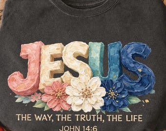 Graffiti Jesus Png Bundle, Jesus The Way The Truth The Life Clipart Bible Verse Designs, Faith Based Christian Quote Motivational Stickers