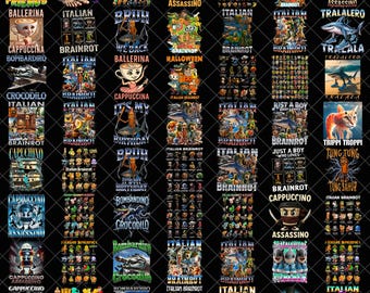 Italian Brainrot Png Bundle, Cappuccina Ballerina Shirt Design, Bombardino Crocodilo Png, Tralalero Tralala, Tung Tung Tung Sahur