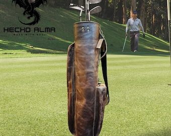Vintage Leather Pencil Golf Bag: Personalized Minimalist Carry Bag