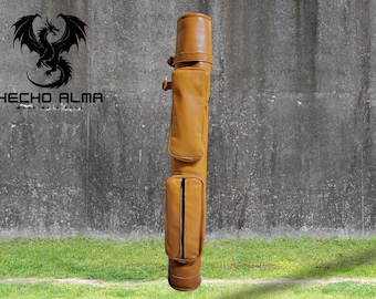 Vintage Leather Pencil Golf Bag: Personalized Minimalist Carry Bag, Golf Club Bag.