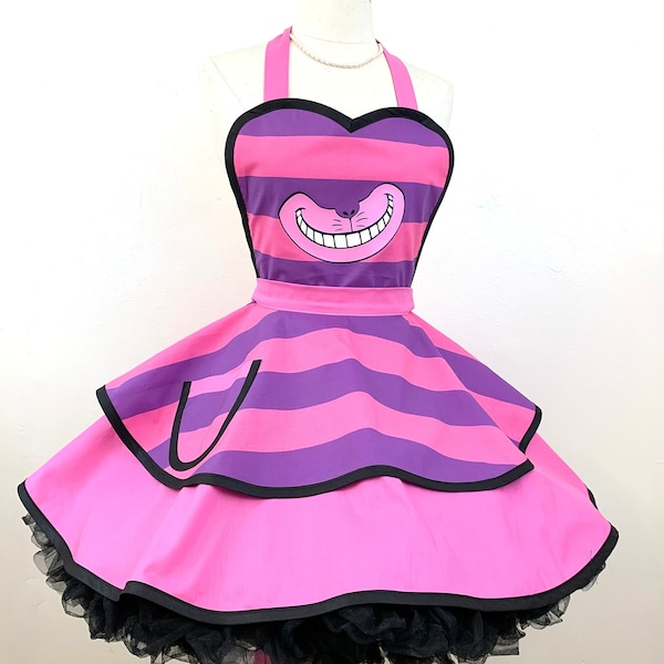 Cheshire Cat Costume Apron, Wonderland Cosplay, Woman's Apron