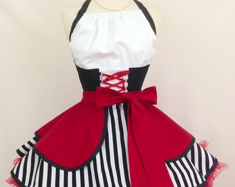 Pirate Queen Pin Up Costume Apron, Retro Apron, Cosplay, Woman's Apron, Disneybound