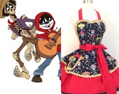 Coco Inspired costume Apron,Mariachi Band Day Of The Dead Woman 39 s Apron, Retro Apron, Rockabilly, Sugar Skulls, Disneybound