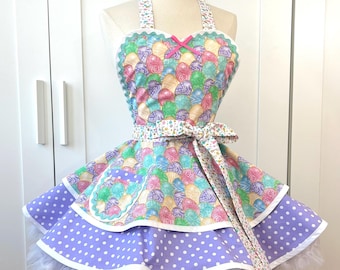 Glitter Easter Eggs Apron, Easter Apron/Women's Apron