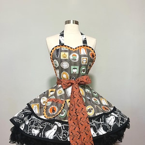 FaBoolous Fun  Halloween Apron, Retro Pin Up Apron,
