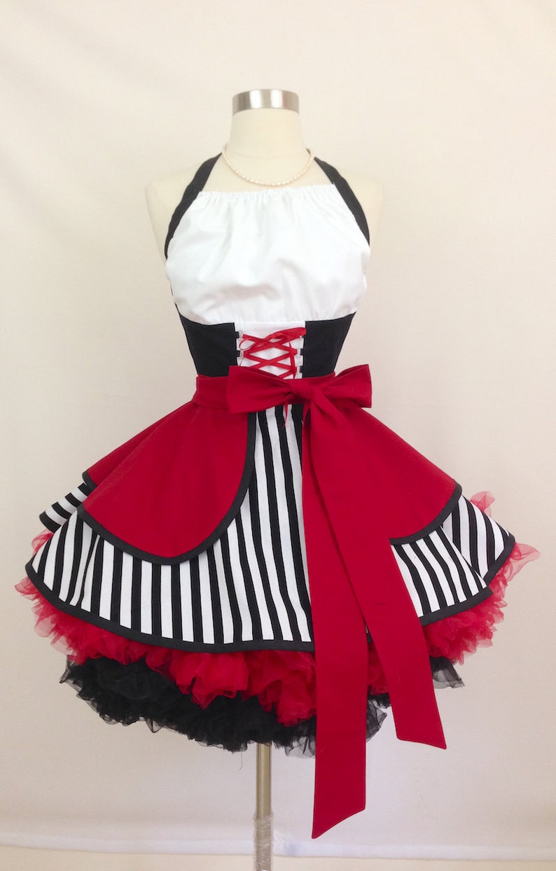 Pirate Queen Pin Up Costume Apron Retro Apron Cosplay Etsy