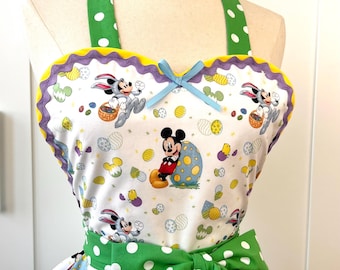 Mickey Mouse Easter Apron,  Womens Disney Retro Apron