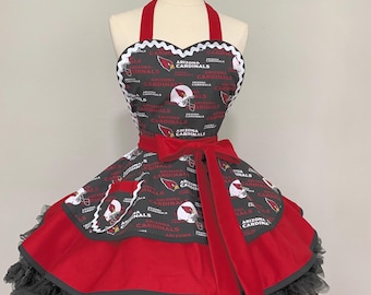 Arizona Cardinals NFL Fan Girl Apron, Tailgate Hostess Aprons for Women