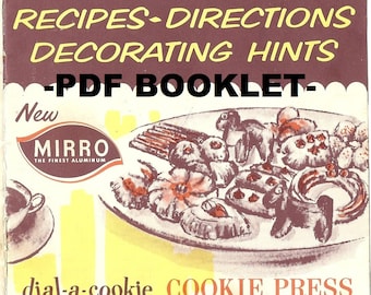 Dial a Cookie PDF MIRRO Cookie Press Spritz Recipes and Instruction Booklet Download 1960s