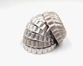 Vintage Aluminum Jello Molds, Bundt Ring Tart Pan Baking Craft Supply (Set of 6)