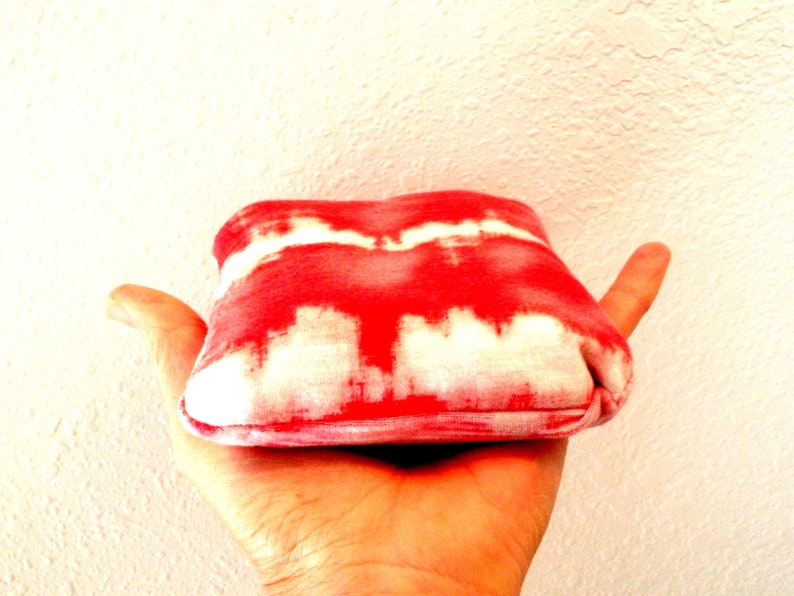 Reusable Grocery Bag Compact Fold Up Shopping Produce Farmers Market Tote ECO Friendly Recycled Red White T-Shirt w Pocket