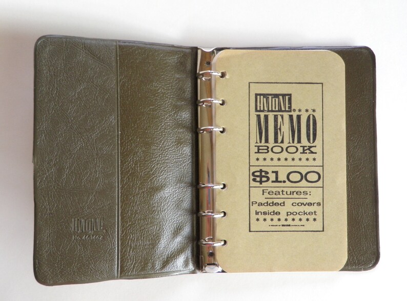 Vintage Memo Book Hytone 6 Ring Mini Binder Padded Vinyl with Etsy