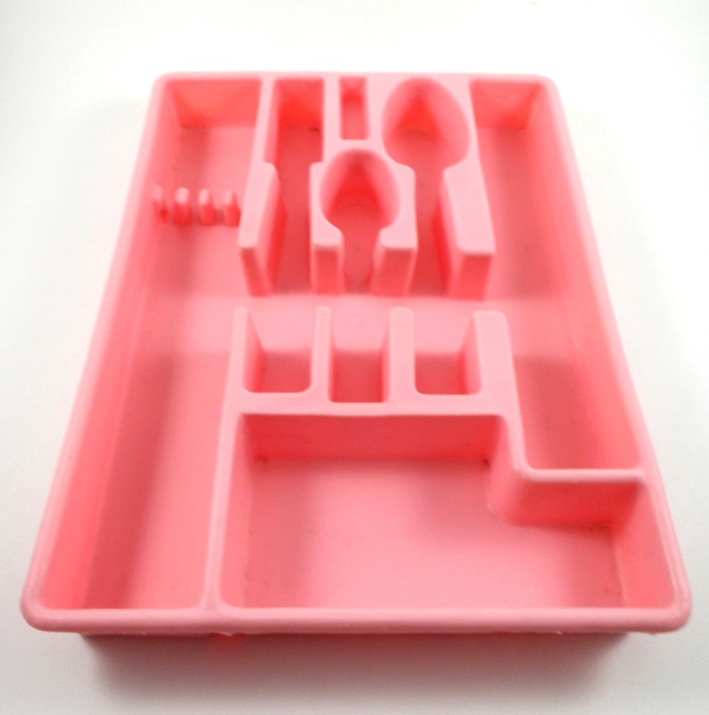 Vintage Pink Silverware Tray Flatware Utensil Holder For Etsy