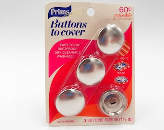 Grote knoppen om te bedekken Maak je eigen zelf bedekte massief messing Vintage Prims Maxant Big 1 1/8" Maat 45 Wasbaar Roestvrij Herbruikbaar