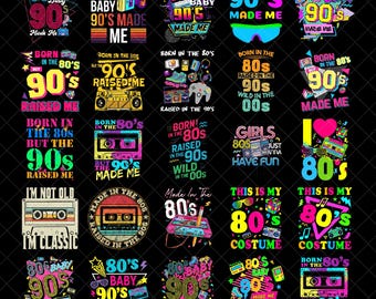 Geboren in de jaren 80, maar de jaren 90 maakte me png, retro neon 80s jaren 90 esthetiek png, vintage cassettenostalgie png, digitale downloadsublimatie