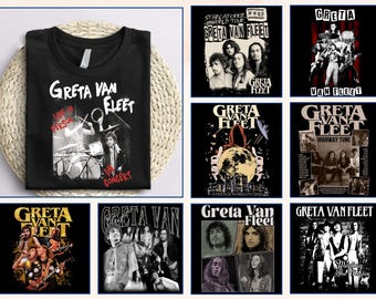 Vintage Greta Van Fleet shirt digitaal, retro muzikaal shirt, vintage muzikant shirt, retro Greta Van Fleet png, Starcatcher WorldTour2025 png