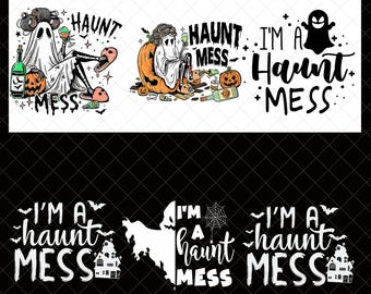Haunt Mess Halloween PNG-bundel, grappig spookontwerp, rommelige Halloween digitale download, griezelige Halloween-kleding, ontwerp Halloween-feest