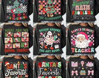 Leraar kerst png-bundel, leraar kerst png, kerstleraar potloodboom png, leraar kerstcadeaus, leraar strik png