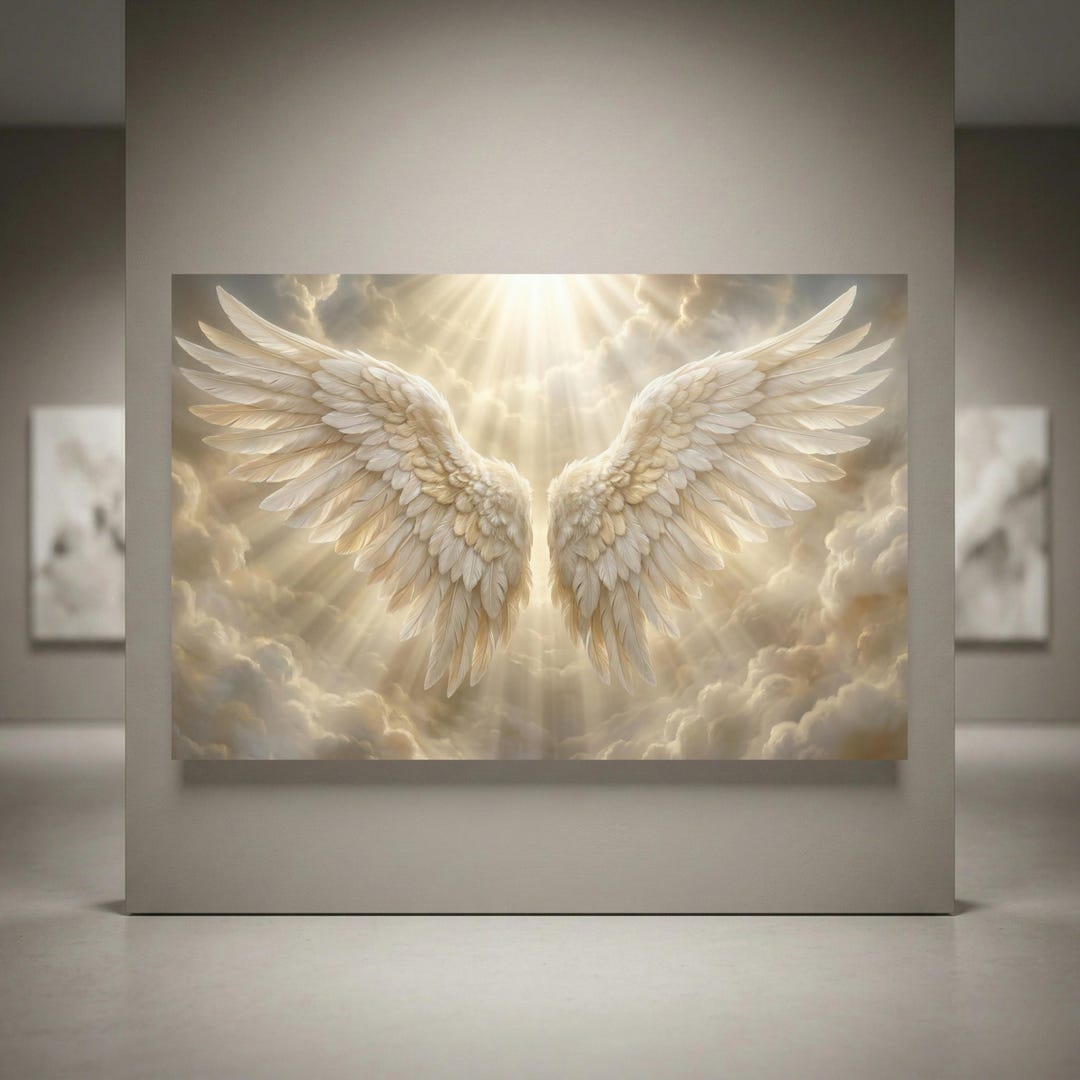 Angel Wings Canvas Wall Art Ready to Hang Stretched Gallery Wrapped ...