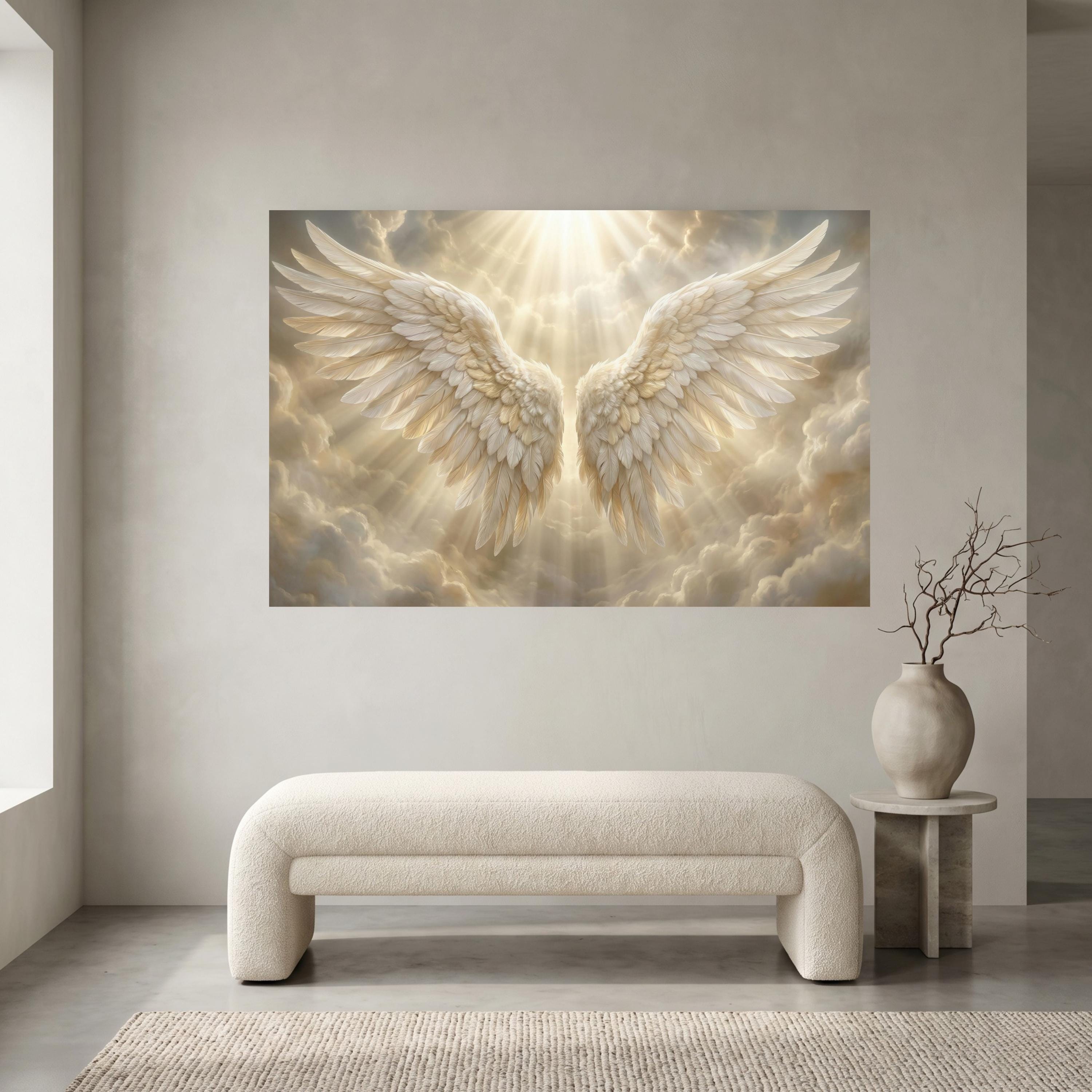 Angel Wings Canvas Wall Art Ready to Hang Stretched Gallery Wrapped ...