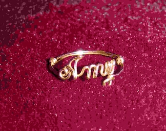 Adjustable Wirework Name/Word Rings