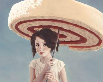 Yumbrella. Print of an original surreal oil painting