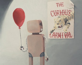 The Curious Carnival. Surreal art print.