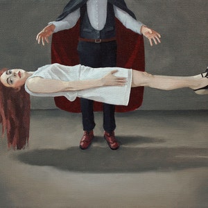 Arte mágico - Más ligero que el aire - Impresión de una pintura al óleo surrealista original