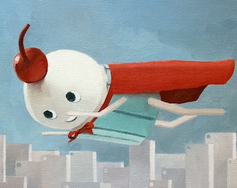 Super Cupcake. Print of an original oil painting