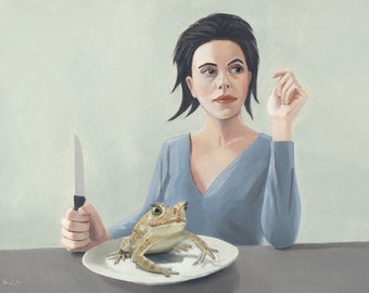 Frog Legs. Print of an original surreal oil painting